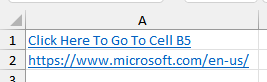 Cells with hyperlinks in Excel