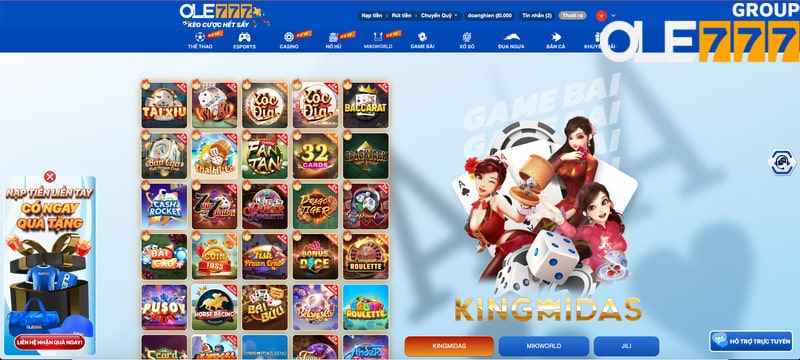 Hàng trăm game bài tại Ole777 đang chờ đợi bạn