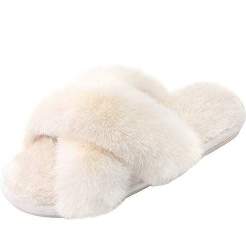 Open-Toe Furry Slippers