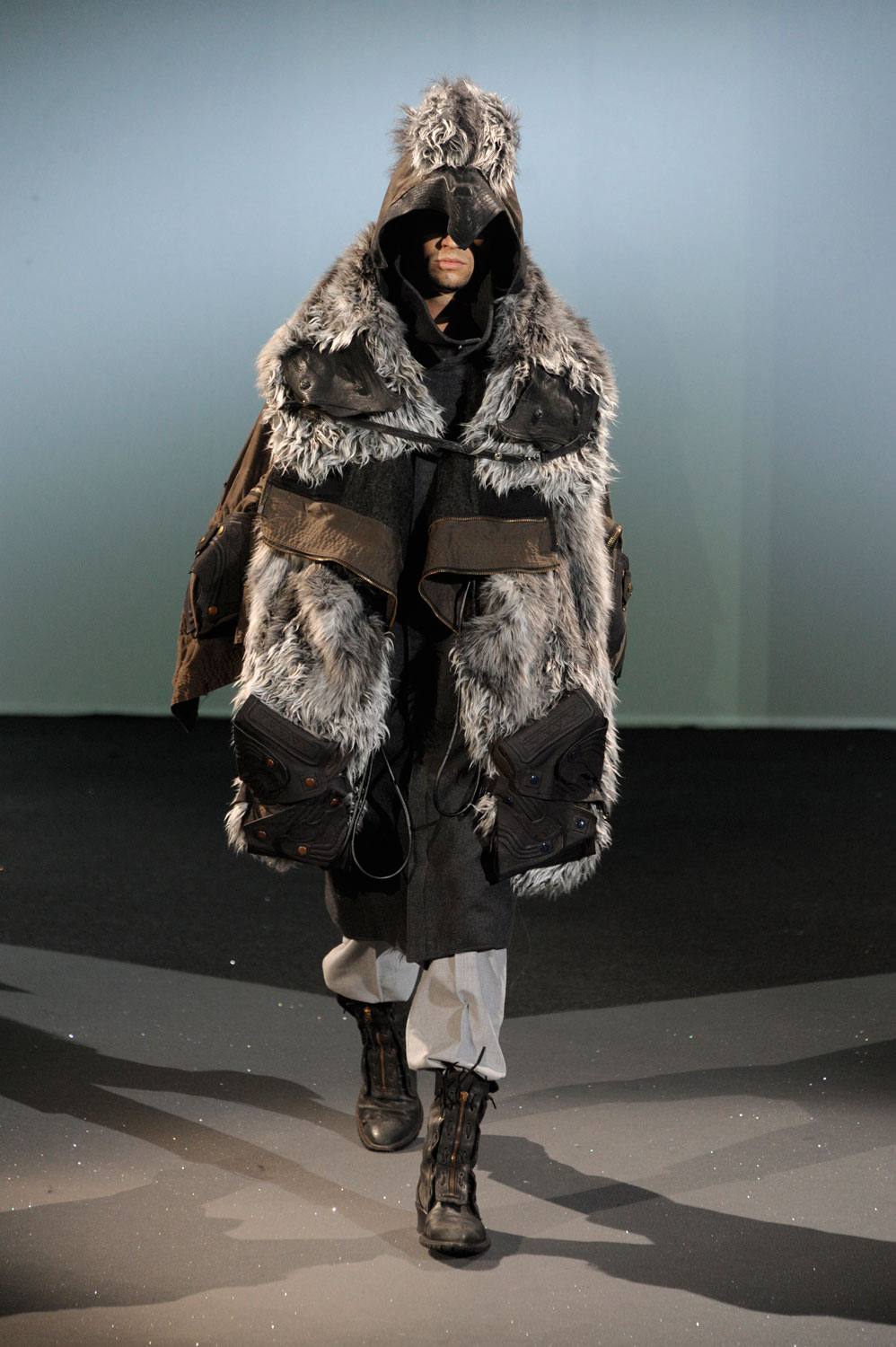 the most fashionable faux fur ensemble I've ever seen
