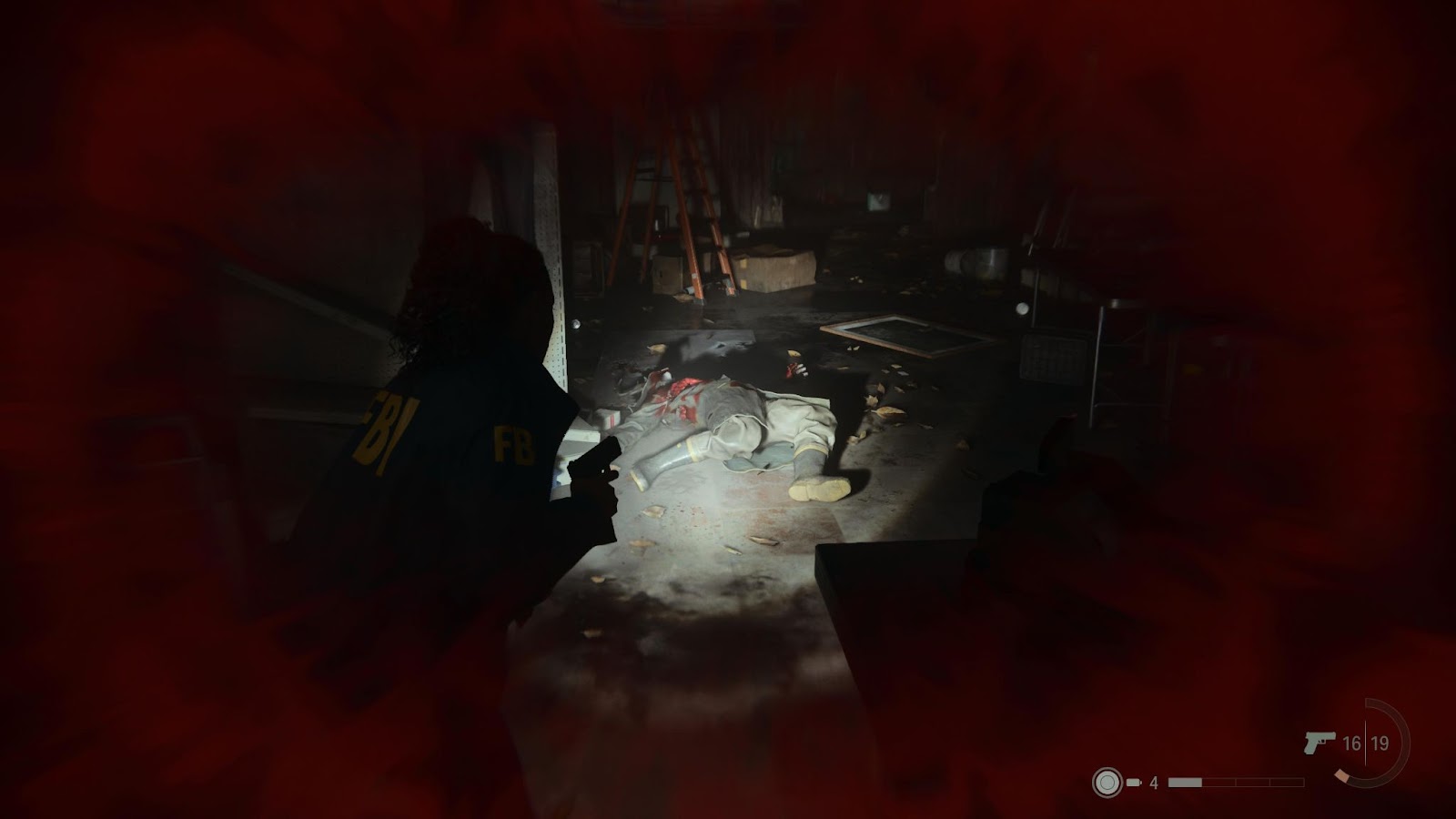 An in game screenshot of the combat from Alan Wake II. 