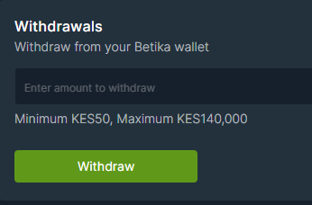 Betika withdrawals