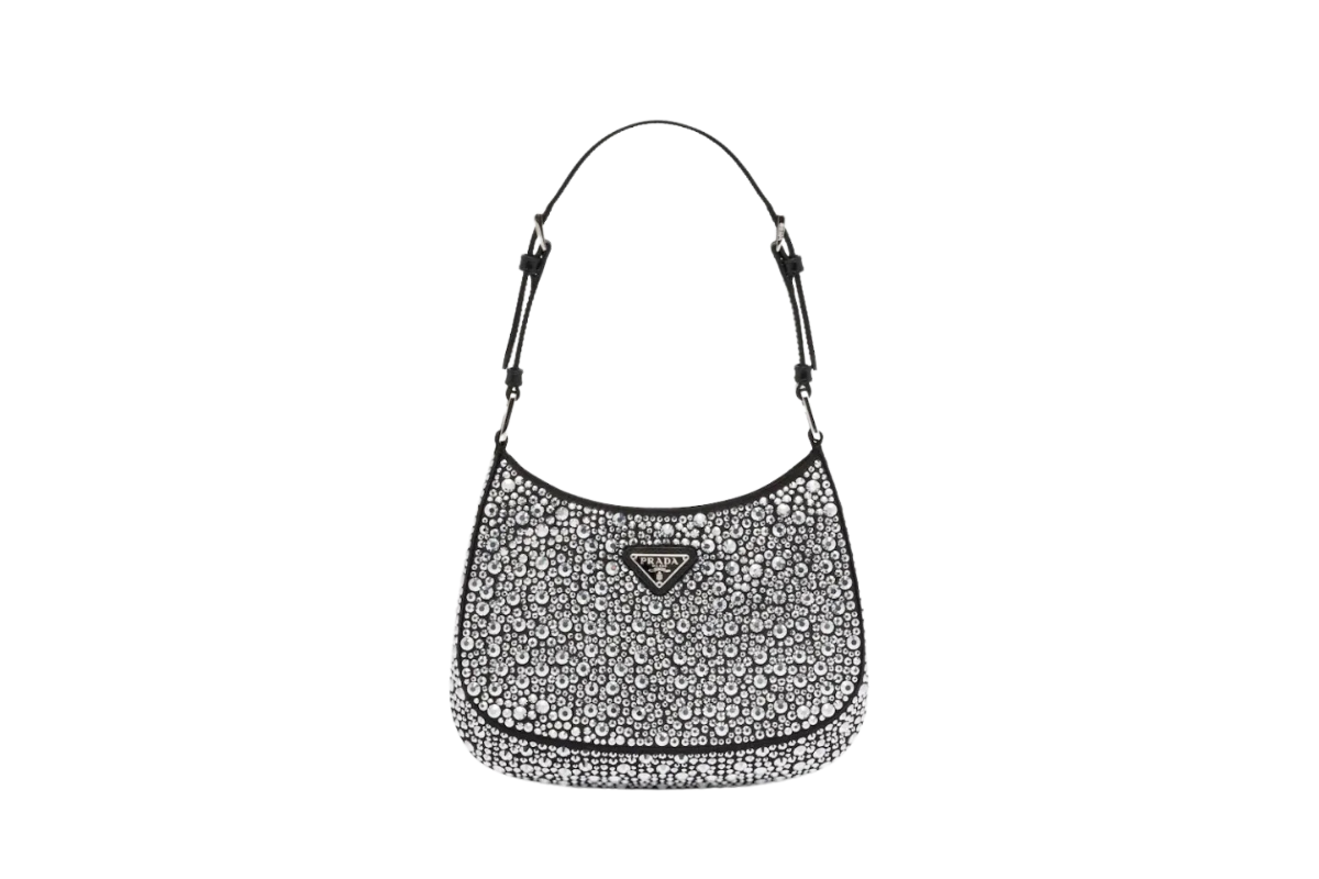 1.Prada Cleo satin bag with crystals 