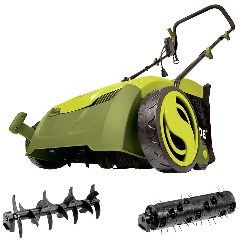 2 ระบบอัตโนมัติขนาดกะทัดรัดที่สุดSun Joe 13-Amp 15-In Electric Dethatcher and Scarifier