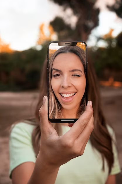 Unique Selfie Pose by a Girl