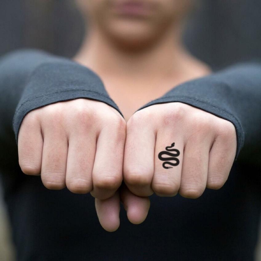 Snake Finger Temporary Tattoo Sticker set of 6 - Etsy Israel