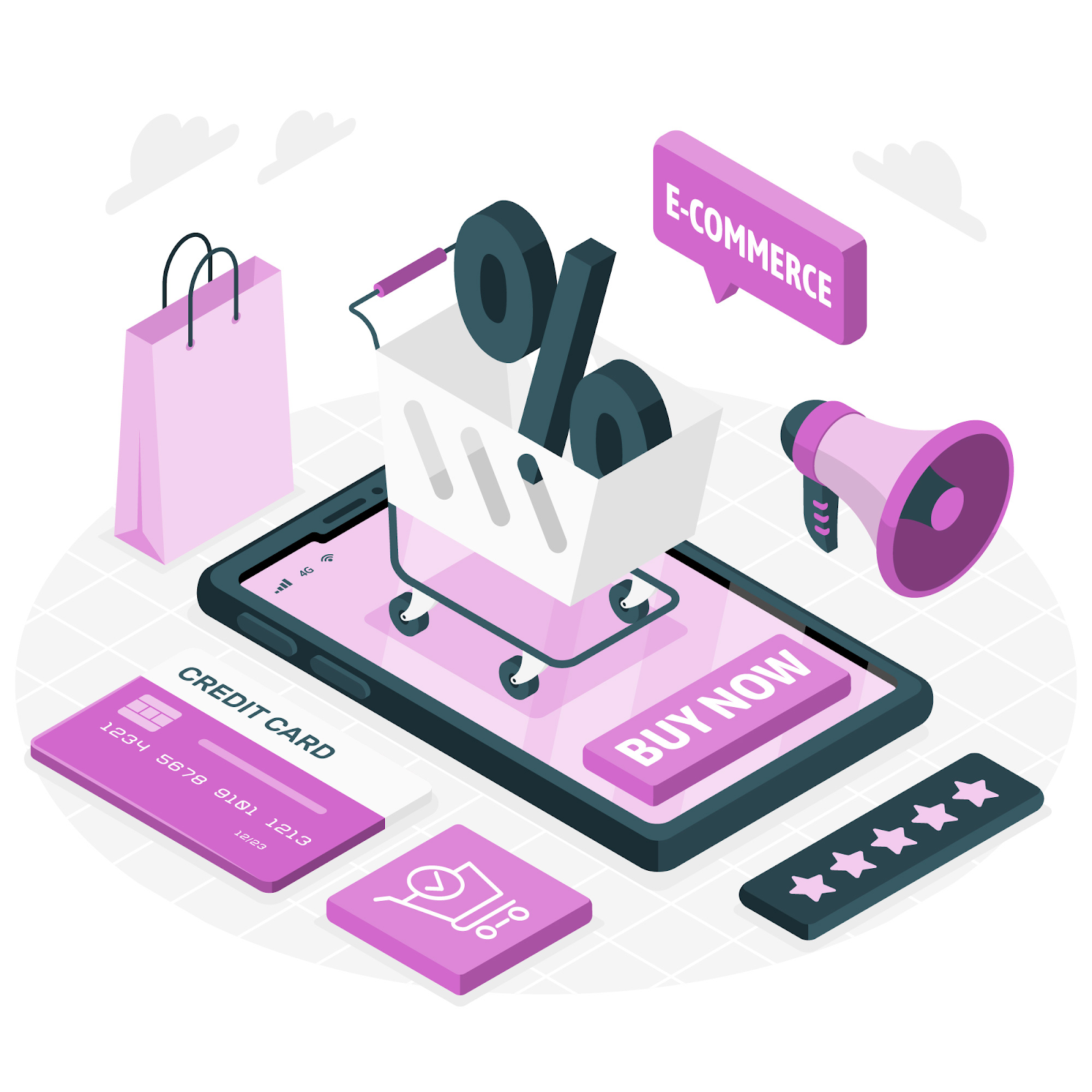 products and shopping bag illustration animation