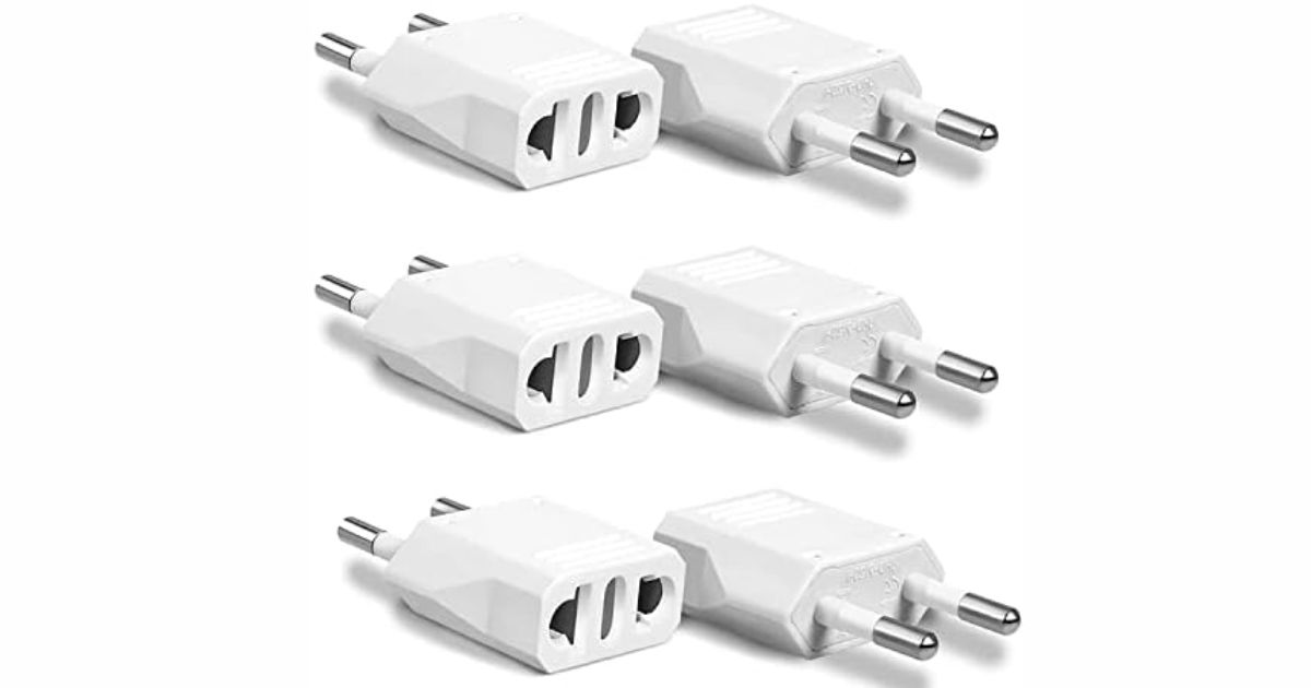 European Travel Plug Adapter (6-Pack)