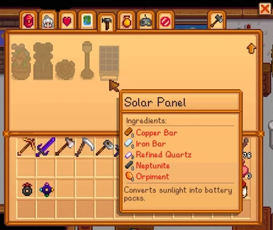 Solar Panel crafting recipe