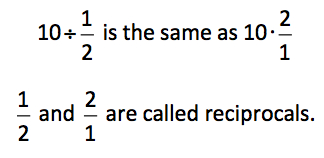 One over two and two over one are called reciprocals.