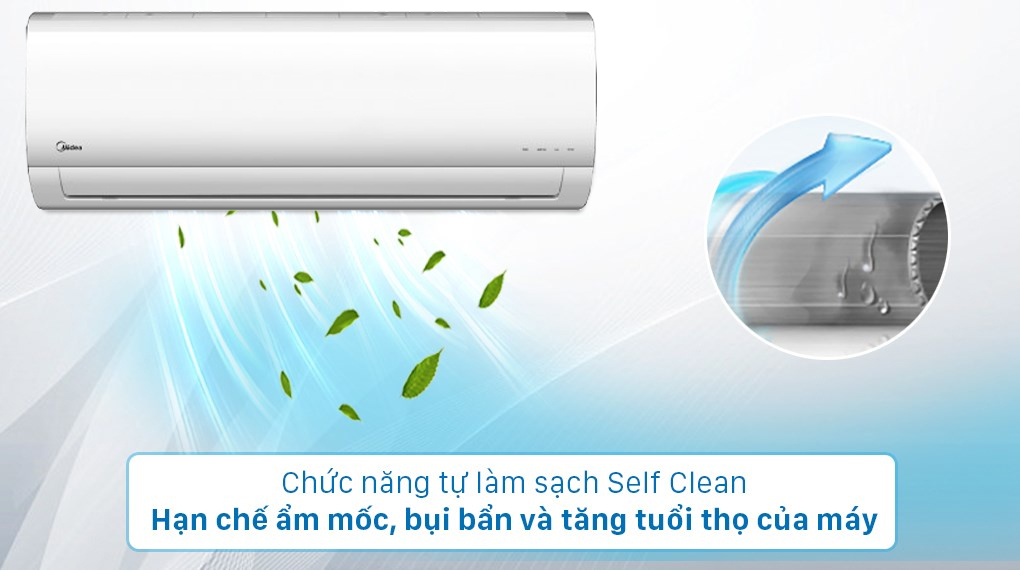 Bộ multi Midea 2 dàn lạnh 1 HP MSAFBU-09HRD và 1.5 HP MSAFBU-12HRD - Chức năng tự làm sạch