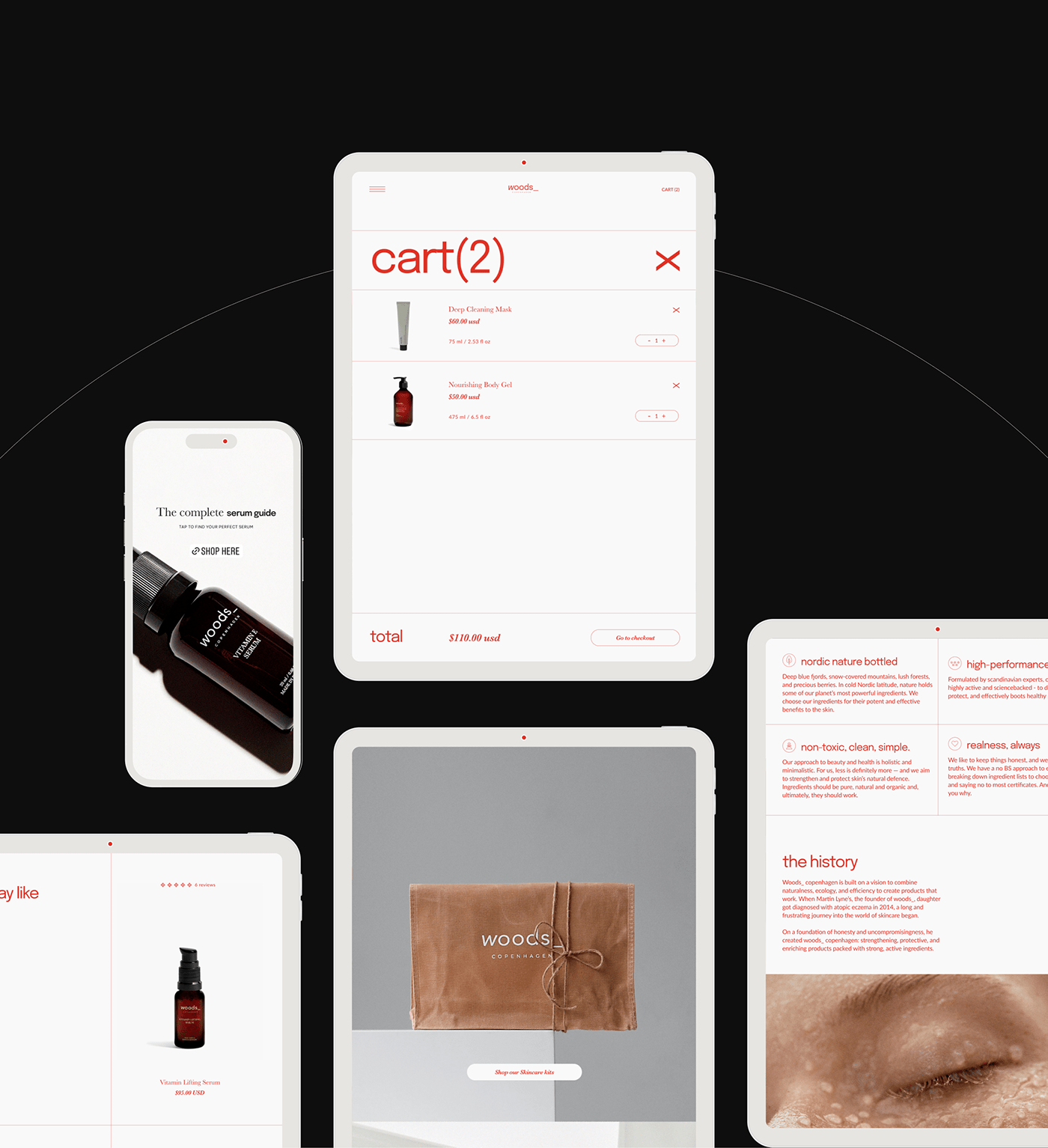 web design beauty brand identity copenhagen cosmetics danish natural organic skincare UI ux