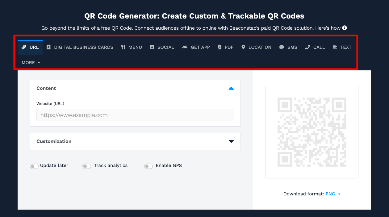 beaconstac qr code generator
