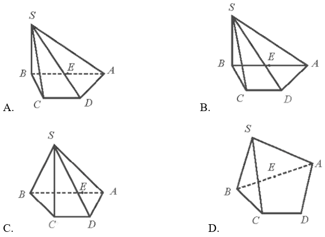 Cho hình chóp S.ABCD có đáy ABCD là hình thang, đáy lớn AB và E là trung điểm