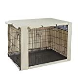 A dog cage with a cover

Description automatically generated