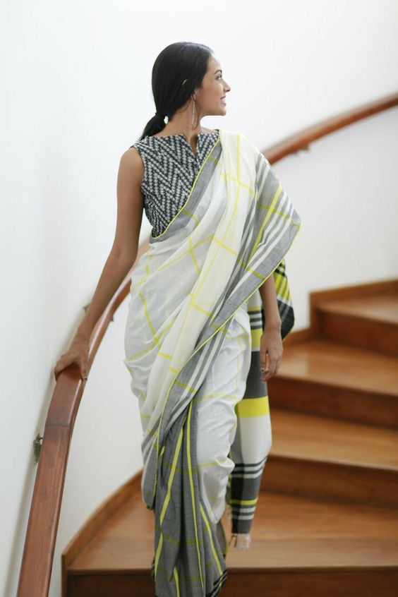 10 Modern Linen Saree Blouse Designs and Patterns