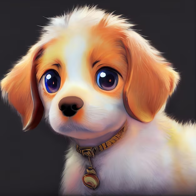 Cute Puppy With Animated Face