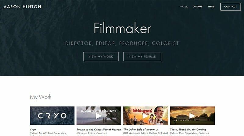 resume website examples; Aaron Hinton
