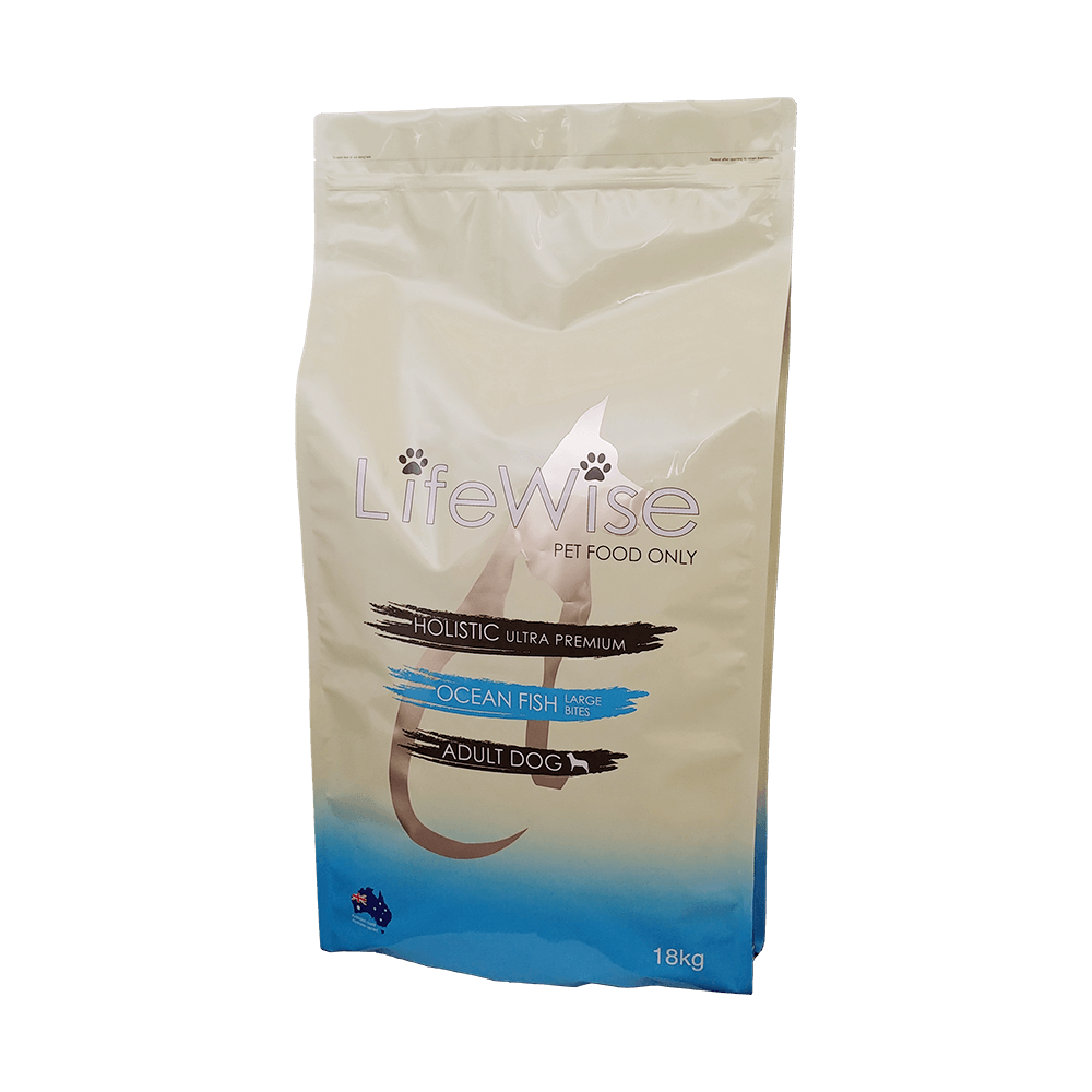 Front packaging of LifeWise Adult Dog Ocean Fish with Rice & Vegetables