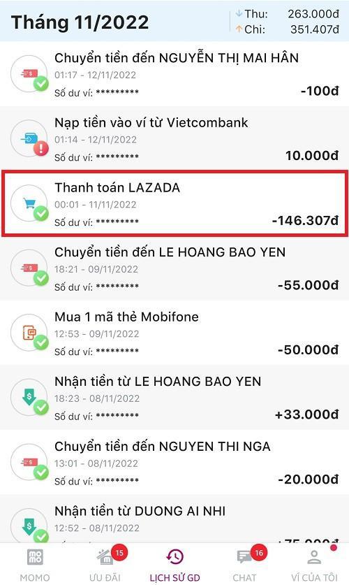 Mã giao dịch Momo