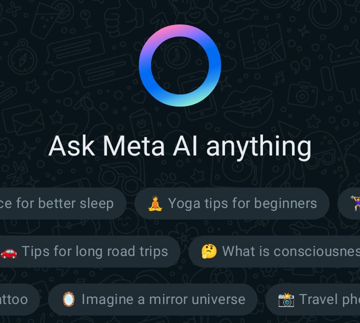 WhatsApp integrates Meta AI to change messaging experience new META AI logo on nice hd transparent background.