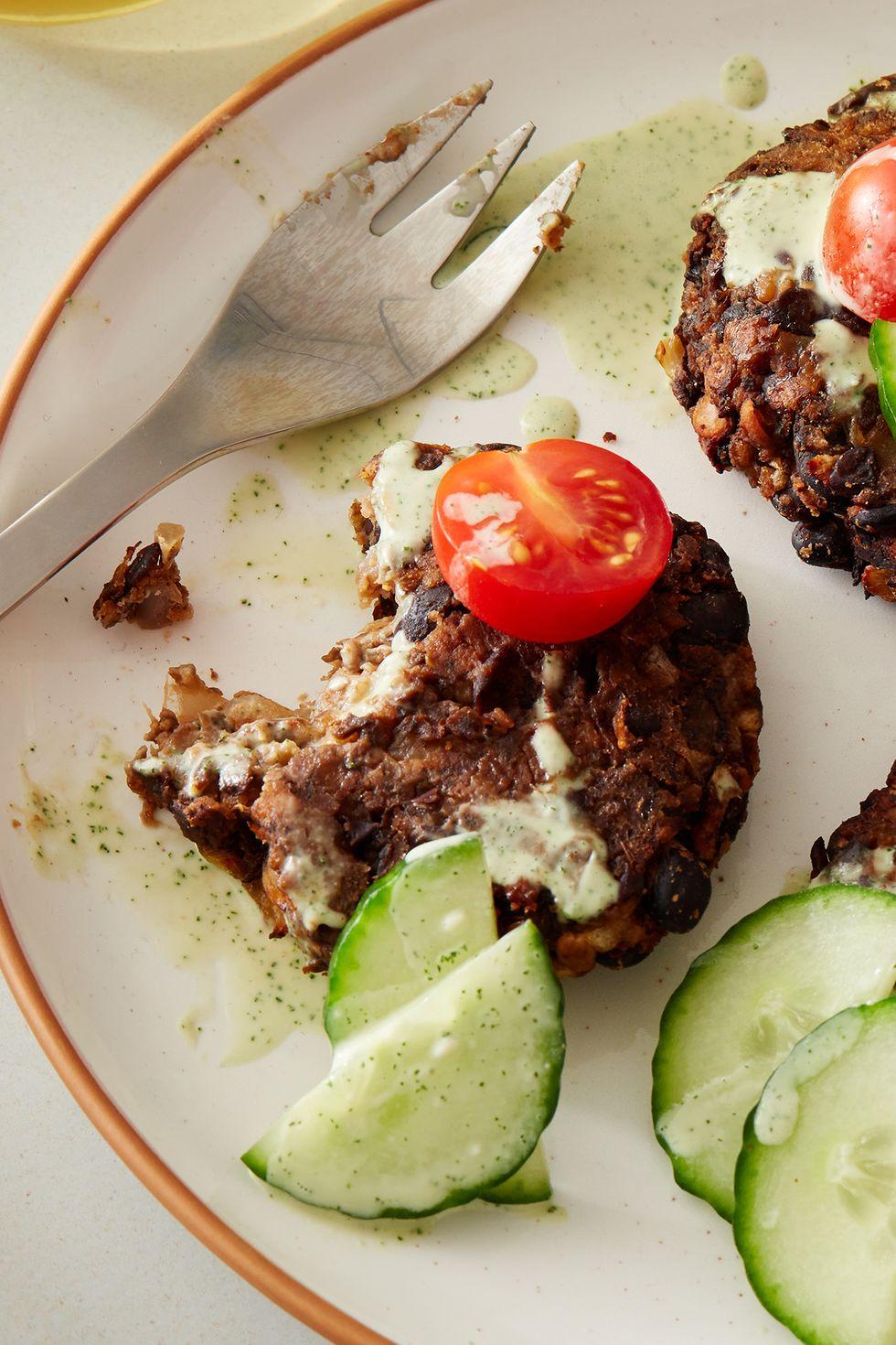 air fryer tahini black bean fritter