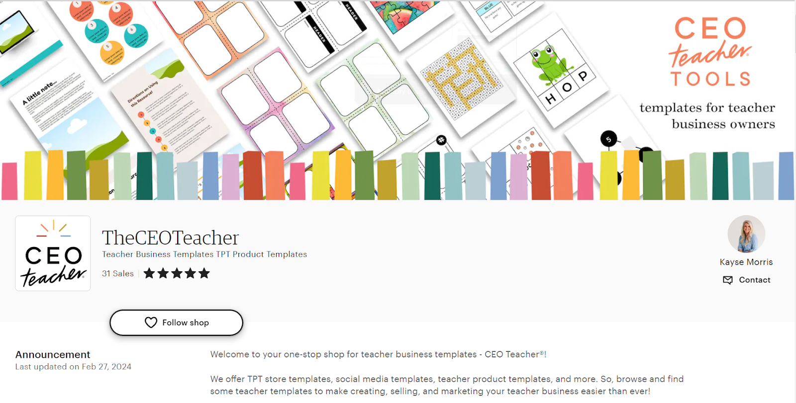 TheCEOTeacher teacher blog design template