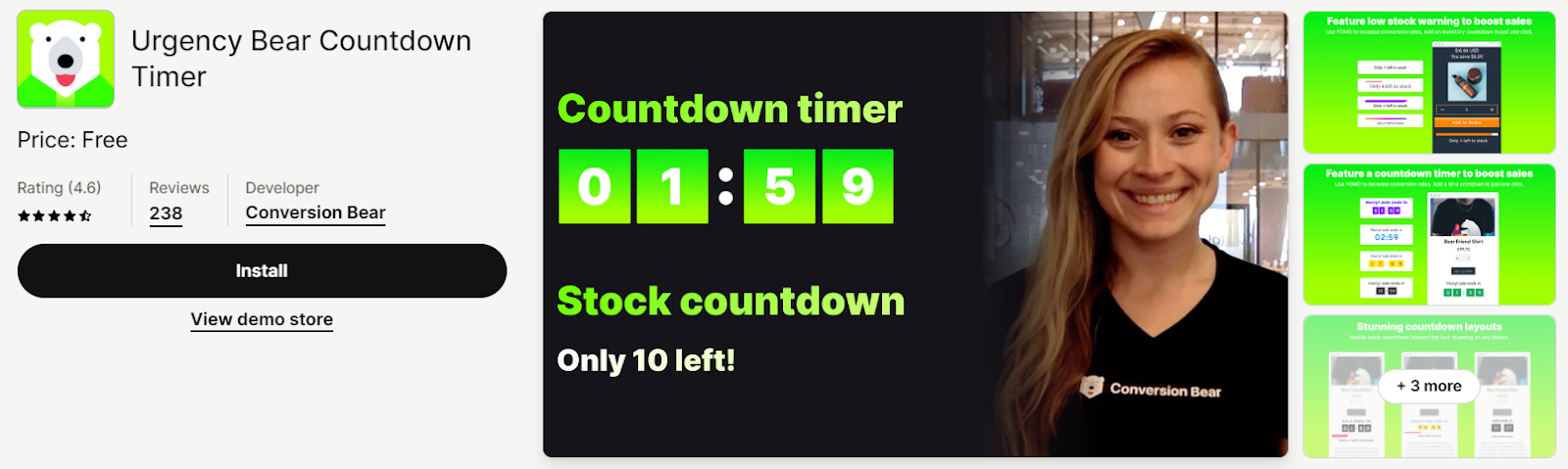 Urgency Bear Countdown Timer, good app for Shopify sellers.