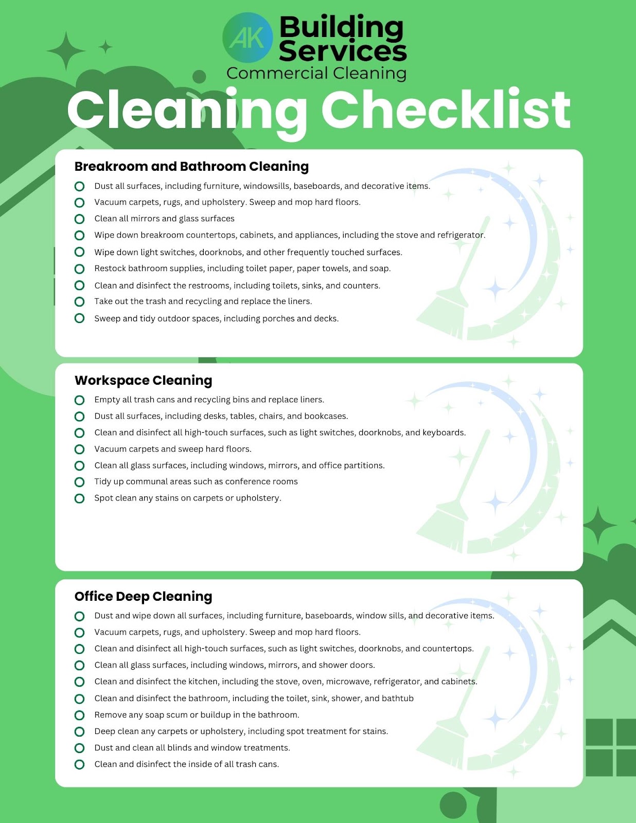 An office cleaning checklist everyone can use.