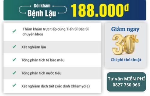 gói khám bệnh lậu 188k