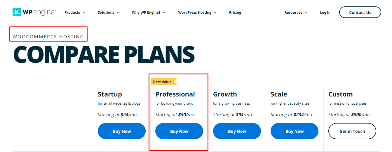 WP Engine WooCommerce Hosting Plans Price and Plans
