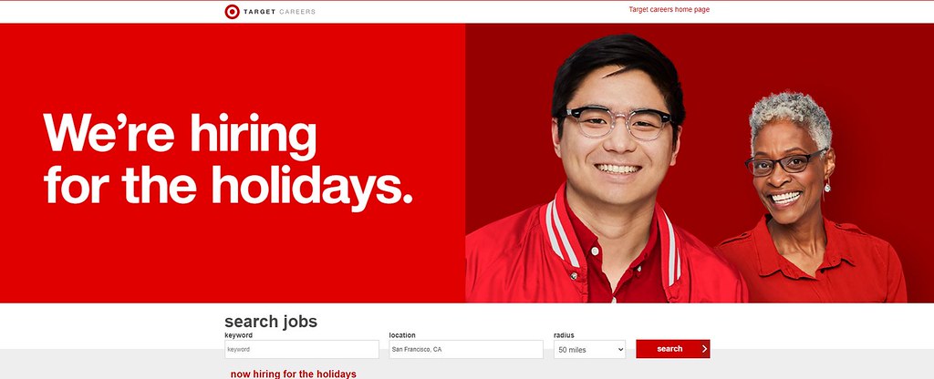 Screenshot of Target job postings - Seasonal Jobs in 2023! Here’s Who’s Hiring This Holiday Season