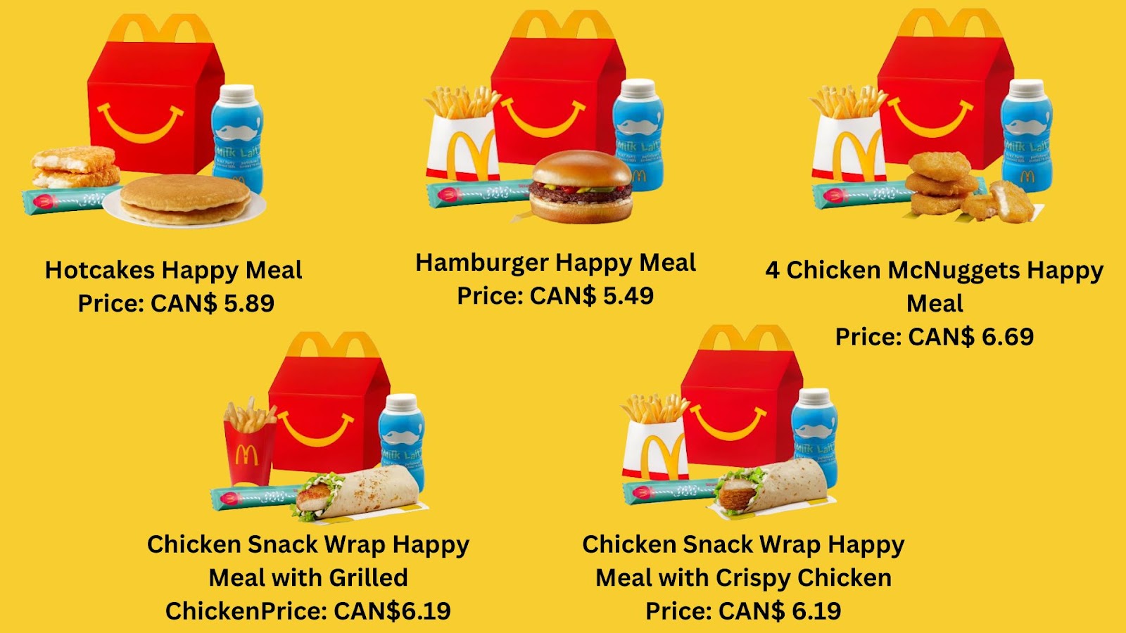 McDonald's Happy Meal items in canada