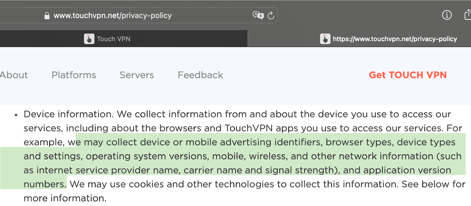 Device information collection