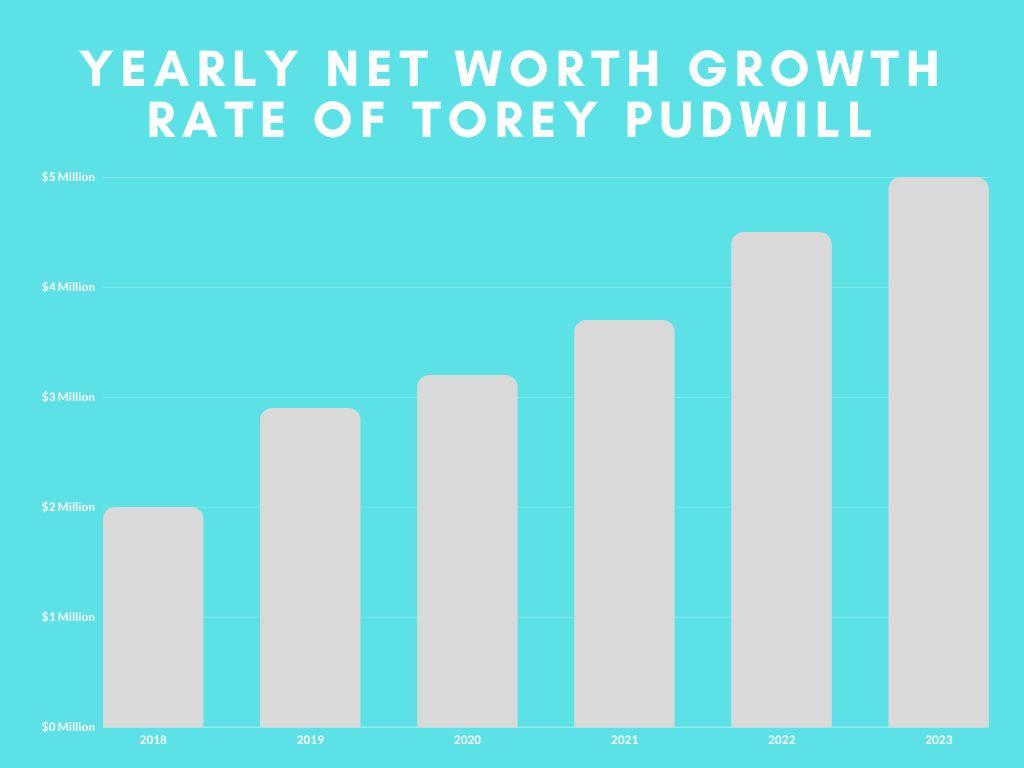 Yearly Net Worth Growth Rate of Torey Pudwill