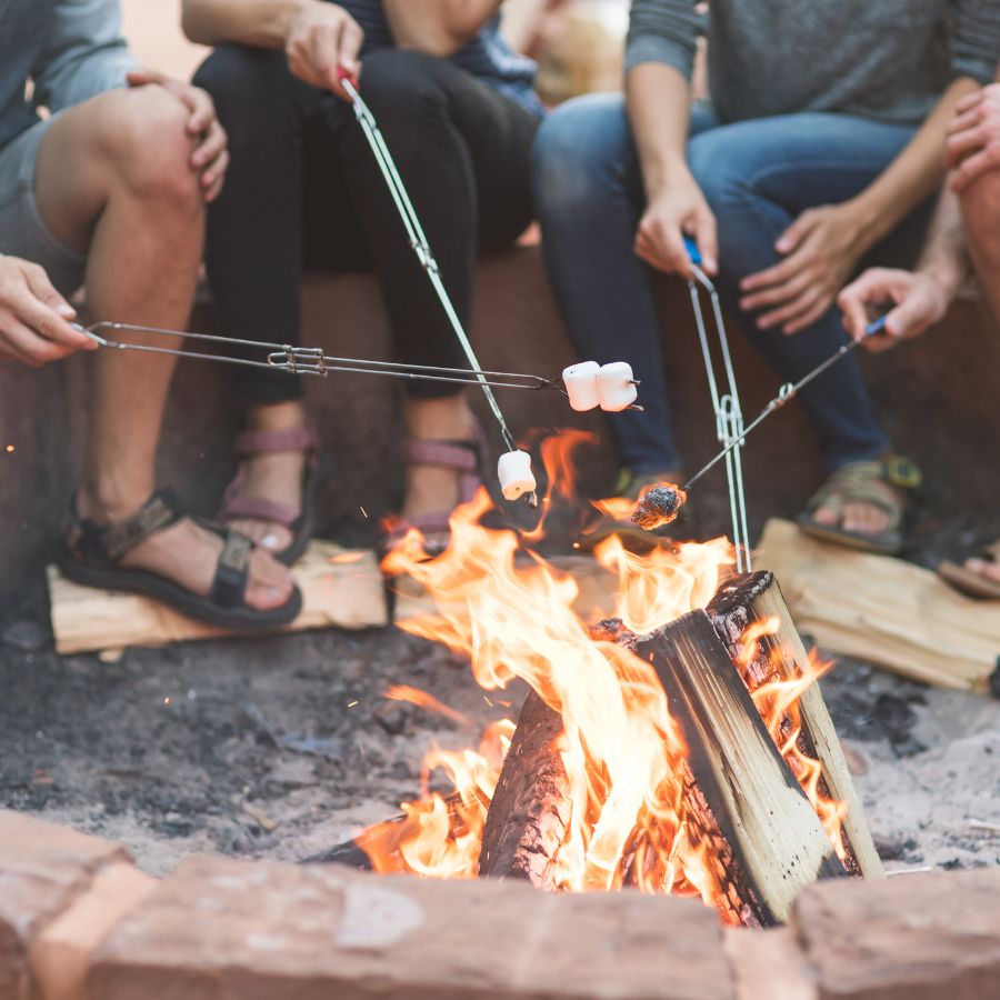 marshmallows over the fire