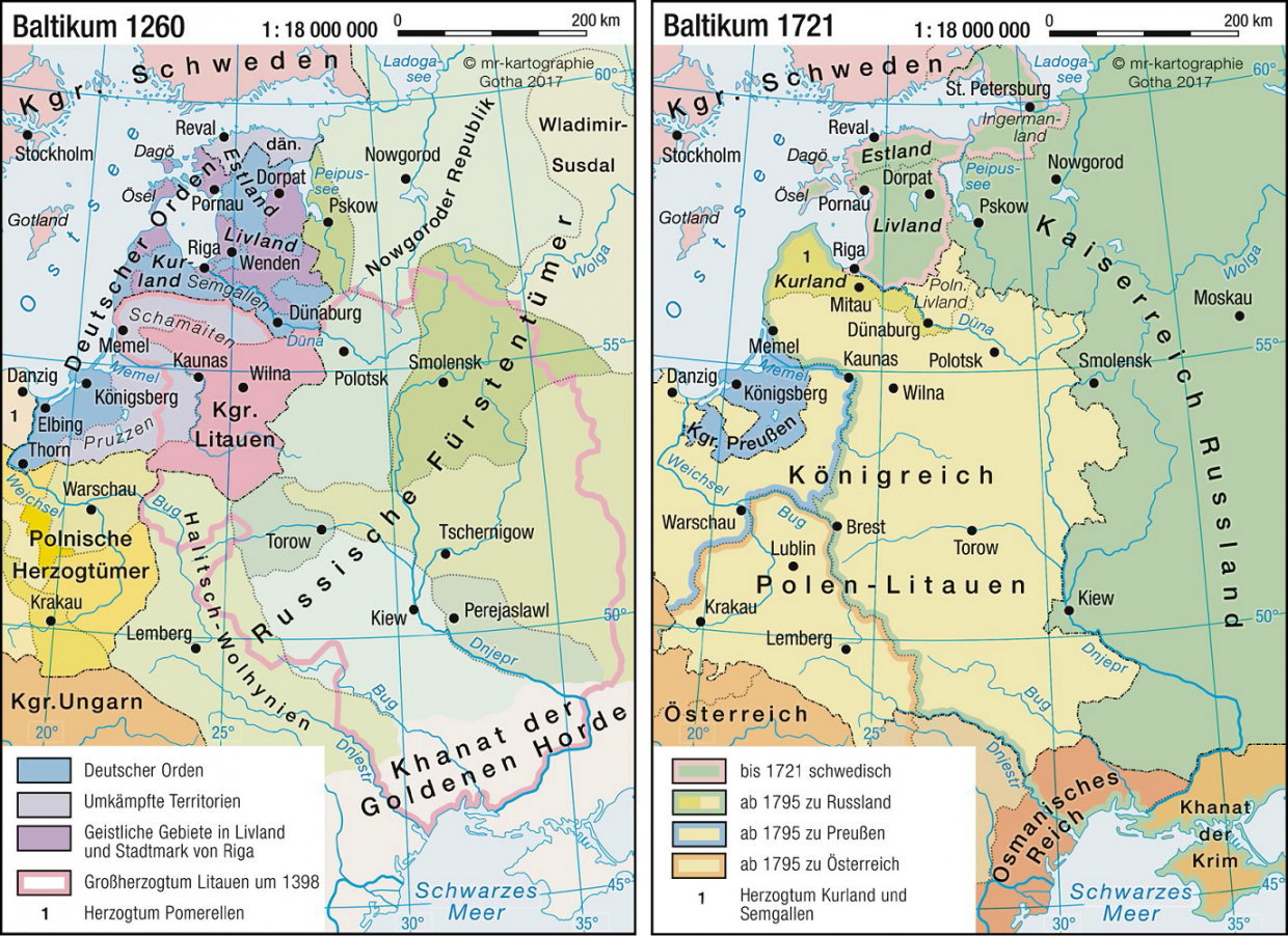 Das Baltikum in den Jahren 1260 und 1721