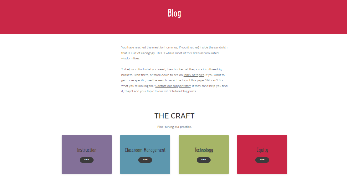 Cult Of Pedagogy Homepage