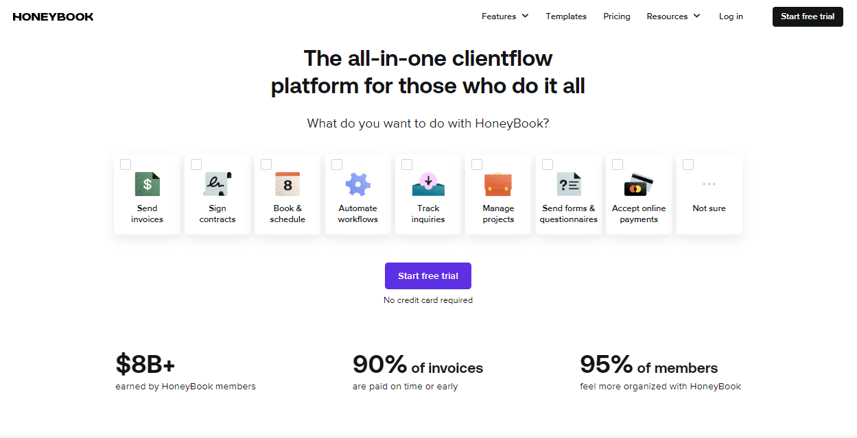 HoneyBook: The all-in-one clientflow platform for those who do it all