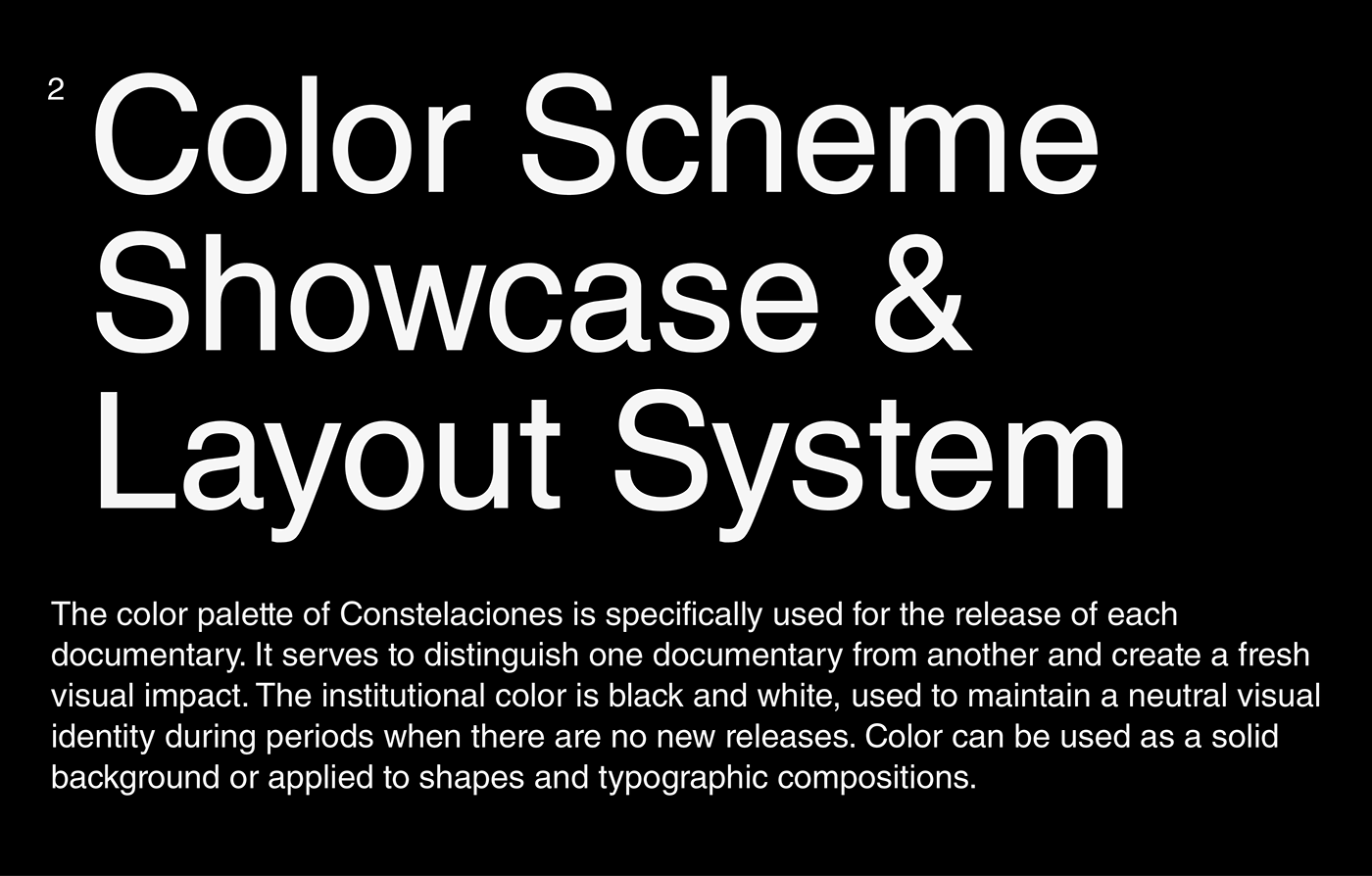 Text describing the functioning of color and information layout within the designed visual system.