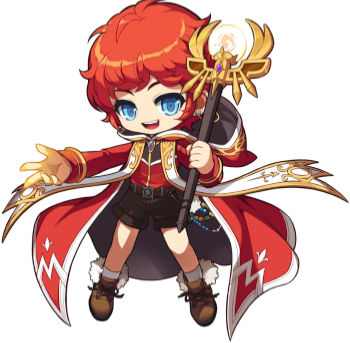 Promotional artwork of the Blaze Wizard class from MapleStory.