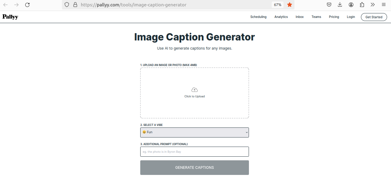 Pallyy AI Caption Generator