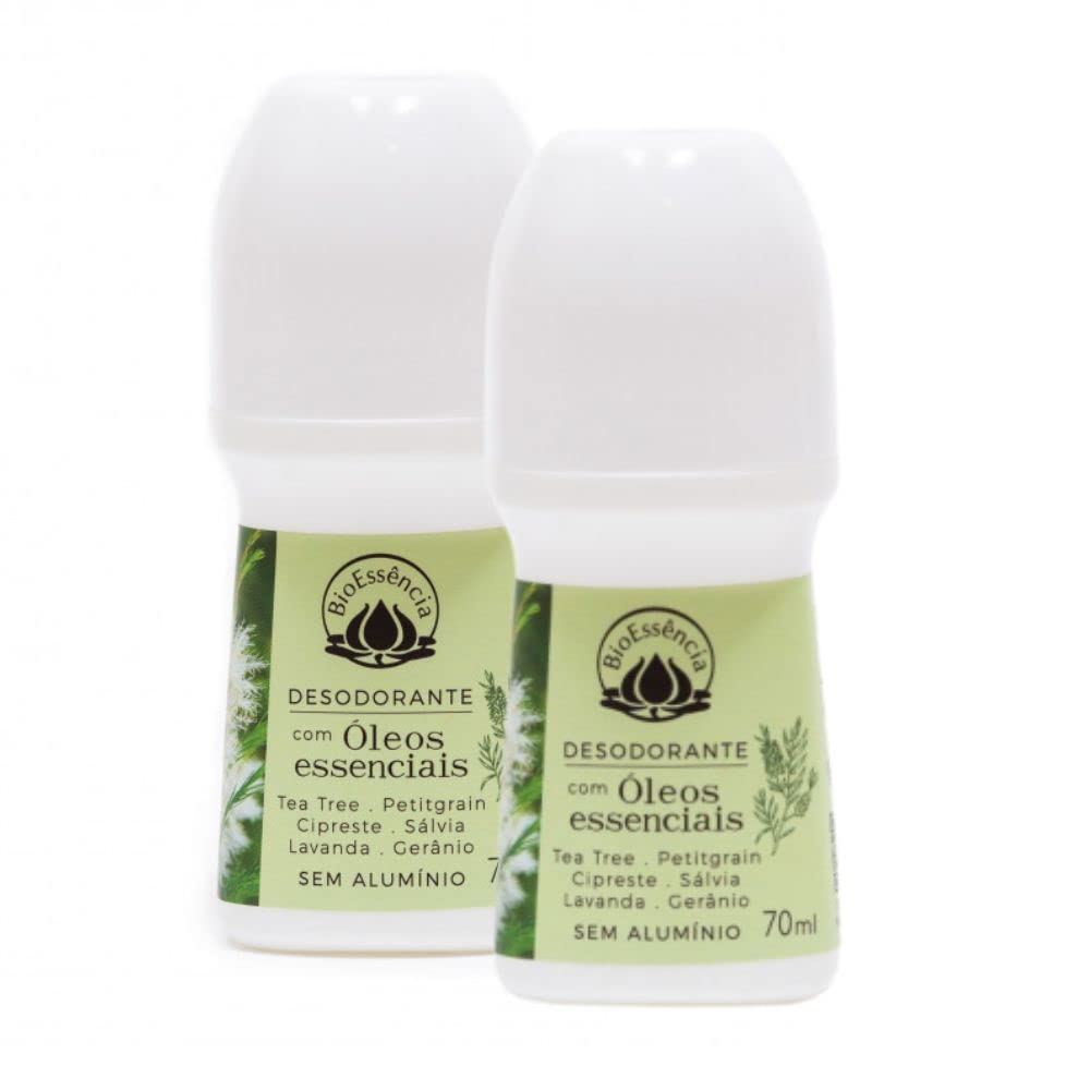 Kit com 2 unidades do Desodorante Roll-on Natural de Tea Tree 70ml – BioEssência