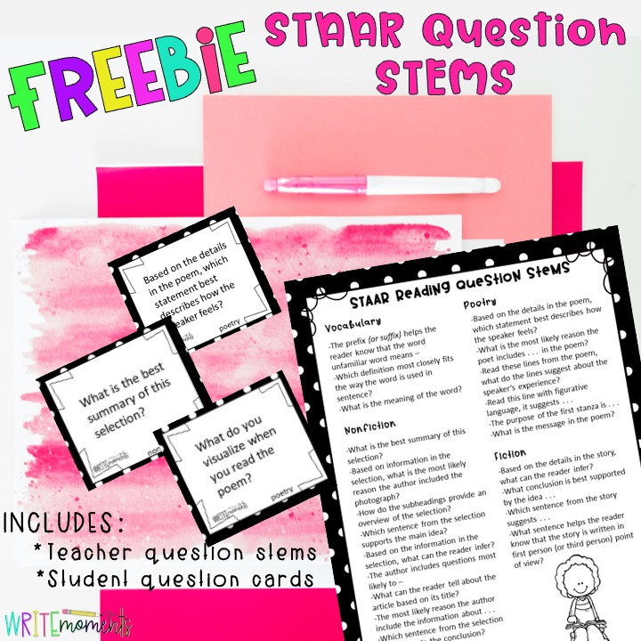 Free STAAR Reading Question Stems
