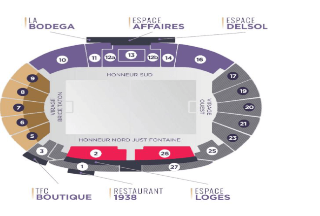Stadium de Toulouse Seating Plan