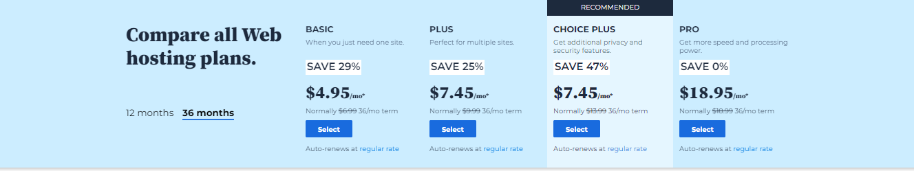 bluehost pricing