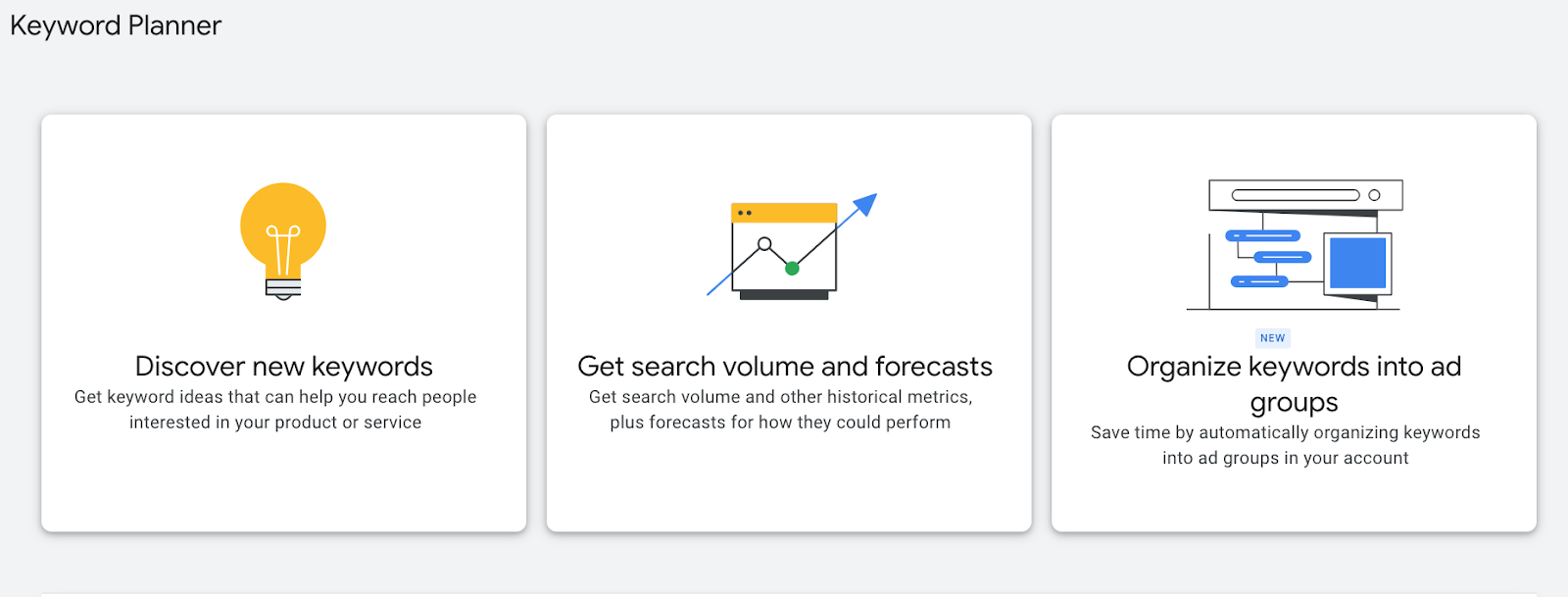 Google ads - "Get search volume and forecasts"