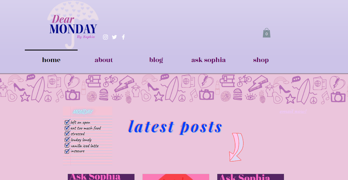 Front Page of Dear Monday Blog