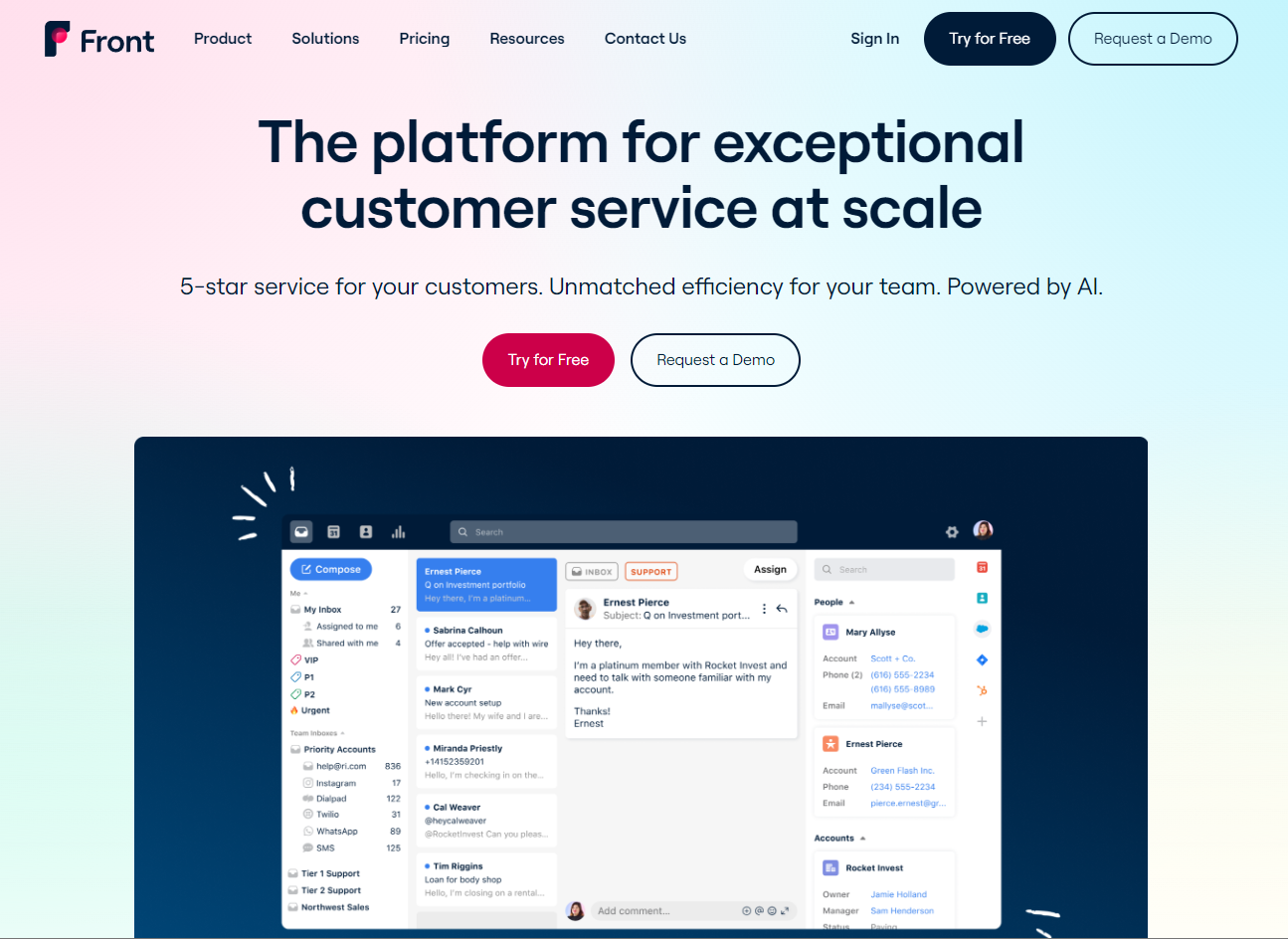 Front: The Platform for exceptional customer service at scale