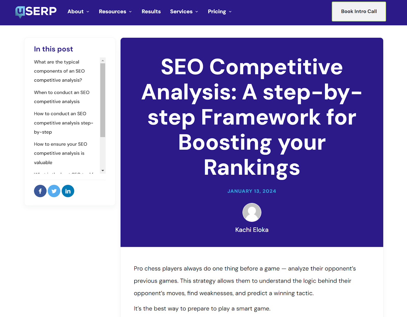 A blog post about SEO Competitive Analysis